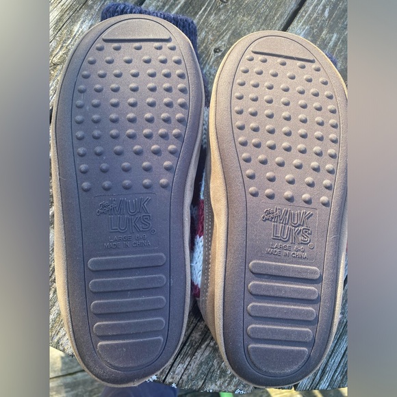 Muk Luk Americana Print Calf Sweater Knit Slippers - Size Large 8-9 - Picture 4 of 7